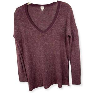 Aritzia Wilfred Sherbrooke Top‎ Heathered Plum Size XXS V-Neck Long Sleeve Knit